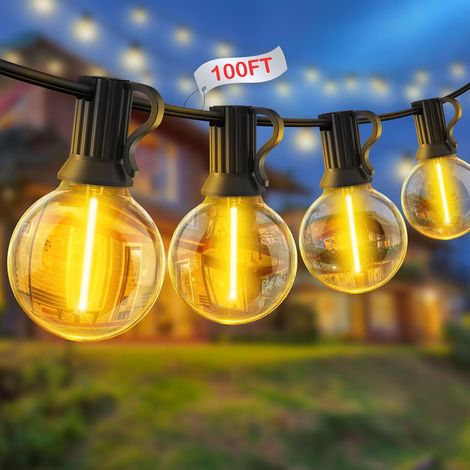 Led-lichterkette Für Den Außenbereich: 20 M / 65,5 Fuß Lichterkette Mit 25 + 2 G40-glühbirnen, Garten- Und Terrassenbeleuchtung, Ip44 Wasserdicht, Elektrische Außenbeleuchtung