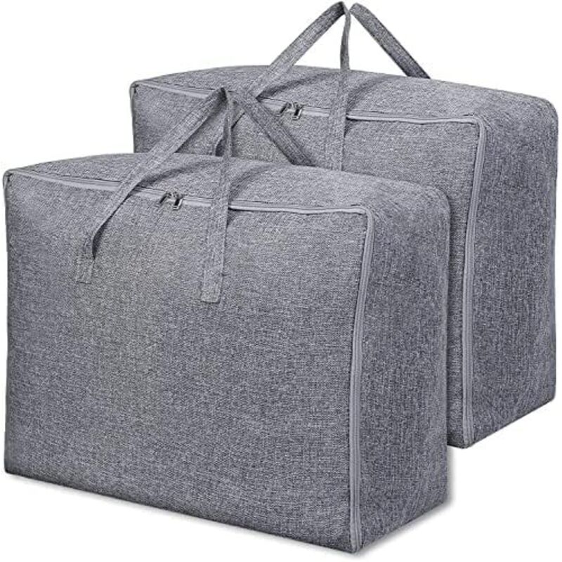 Set Mit 2 Dicken Aufbewahrungstaschen Für Bettdecken, Kleidersäcke Für Unter Das Bett, Aufbewahrungstaschen Für Bettbezüge Mit Verstärkten Griffen Für Bettdecken, Decken, Kissen, Jacken, 70 Cm X 50 Cm