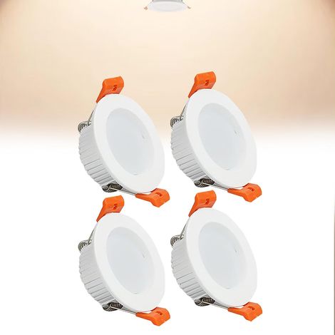 Set Mit 4 Led-einbaustrahlern Für Die Decke, 3 W, 4000 K, Neutralweiß, Ultradünne Lichtplatte, Ausschnittdurchmesser 50–55 Mm, 110–240 V Wechselstrom, Für Wohnzimmer Und Büro