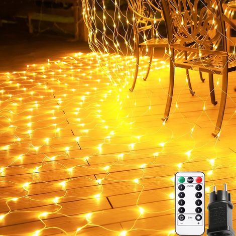 Weihnachts-lichterkette Für Den Außenbereich, 208 Leds, 3 X 2 M, 8 Modi, Fernbedienung & Timer, Ip65 Wasserdicht, Auch Für Drinnen Und Draußen Geeignet (warmweiß)