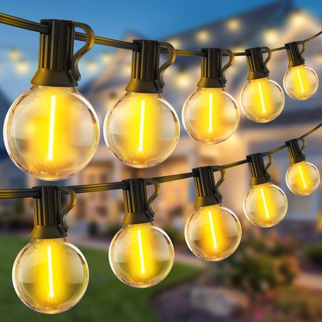 30 M Lange Led-lichterkette Für Den Außenbereich – G40-glühbirnen, Ip44 Wasserdicht, Für Garten, Terrasse, Balkon, Hochzeiten Und Außendekoration