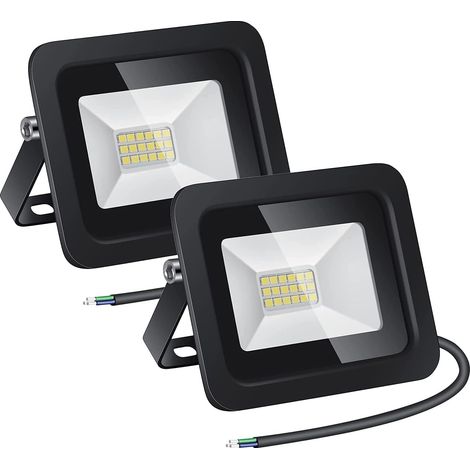 10-w-led-außenstrahler, 900 Lm, Energiesparend, 3000 K Warmweiß, Ip68 Wasserdicht, Sicherheitsbeleuchtung Für Gärten, Höfe, Flure, Garagen Und Terrassen, 2er-pack