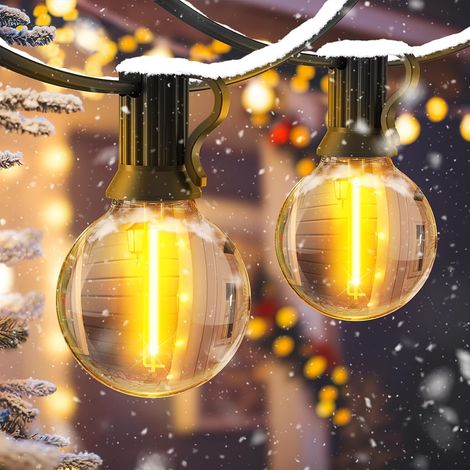 20 M Lange Led-lichterkette Für Den Außenbereich – G40 65,5 Fuß (ca. 20 M) Lange, Verbindbare Led-gartenbeleuchtung, Ip44 Wasserdicht, Geeignet Für Terrasse, Pergola Und Balkon