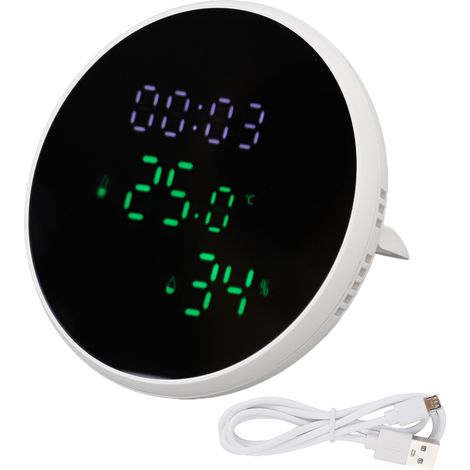 Wlan-thermometer Und -hygrometer, Hohe Präzision, Sprachsteuerung, Intelligenter Temperatur- Und Feuchtigkeitssensor Mit Led, Für Büro Und Zuhause
