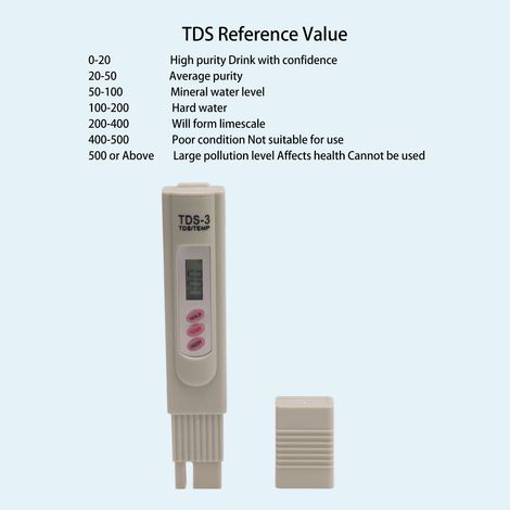 Tragbarer Grauwasser-qualitätstester, Tds-teststift Mit 3 Tasten Und Digitaler Anzeige Für Aquarien