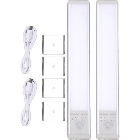 Unterbauleuchte Mit Bewegungsmelder, 2 Stück, Kabellos, Magnetisch, Wiederaufladbar, Led, Für Kleiderschrank, Schlafzimmer, Küche