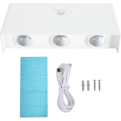 Batteriebetriebene Wandleuchte Mit Bewegungsmelder, Wiederaufladbare Led-innenleuchte, Magnetische Auf-/abwärtsleuchte Mit Berührungsschalter, Schwarz