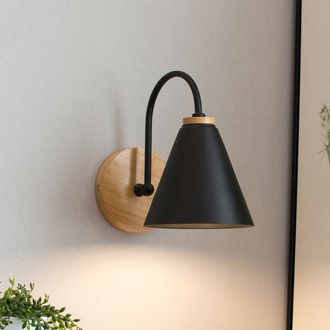 Schlichte, Gebogene Wandleuchte, Rostfrei, Für Wohnzimmer, Flur, Büro, Schlafzimmer, Als Nachttischlampe Zur Dekoration, Ohne Leuchtmittel, Schwarz