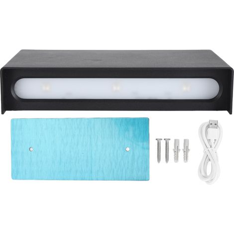 Kabellose Rgb-led-wandleuchte Mit Einstellbarer Helligkeit, Batteriebetrieben, Wiederaufladbar, Magnetisch, Zur Montage Oben Und Unten Geeignet, Für Treppenhaus, Flur, Schlafzimmer, Schwarz