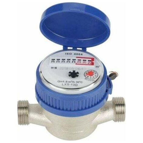 Alliandisforehill – Intelligenter Wasserzähler Typ E Mit Digitalanzeige – Durchflussmenge 1,5 M³/h – 15 Mm Sanitärgewinde – Genaue Messung Bis 99999 – Ts-3002e