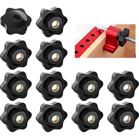 Apex 12-teiliges Set M6-sternmuttern, M6 32-mm-außengewinde-anzugsknöpfe, Gerändelte Gewinde-anzugsknöpfe Für Maschinen Und Anlagen, Möbel, Werkzeugmaschinen Und Fitnessgeräte