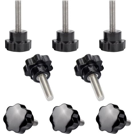 Apex 8-teiliges Set Sternförmiger Spannknöpfe, M6 X 40 Mm Rändelkopfschrauben, Handknopf-gewindemutter-sternbolzen, Gewindespannknöpfe Mit Griff, Für Maschinen Und Geräte