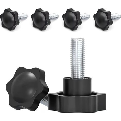Apex 6 Stück Sterngriffmutternschrauben M10 X 60 Mm Flügelschrauben Mit Feststellknopf Sternkopfschrauben