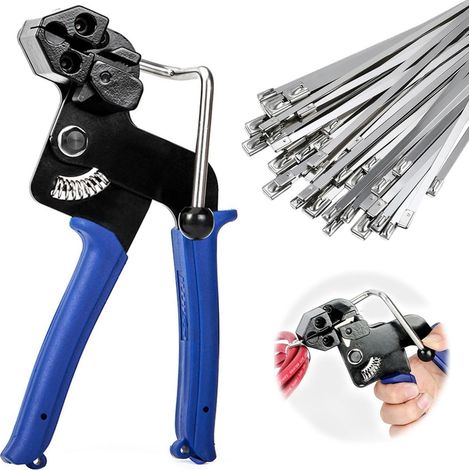 Apex Metall-schlauchschellenpistole – Schlauchschellenwerkzeug Aus Edelstahl – Verriegelungs- Und Schneidefunktion – Rutschfester Blauer Griff