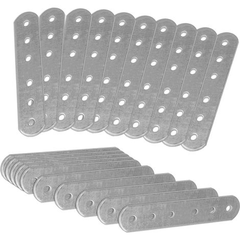 Apex 20 Perforierte Flachverbindungsplatten (80 X 16 X 1,5) — Verbindungsplatten, Flache Und Gerade Metallbefestigungswinkel, Verzinkter Stahl