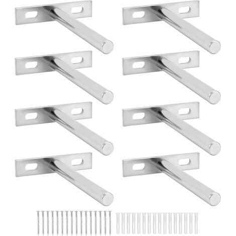Apex 8-teiliges Set Unsichtbarer Wandregalhalterungen – 100 Mm – Massive Eisen-wandregalträger