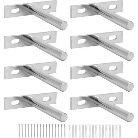 Apex 8-teiliges Set Unsichtbarer Wandregalhalterungen – 75 Mm – Massive Eisen-wandregalträger