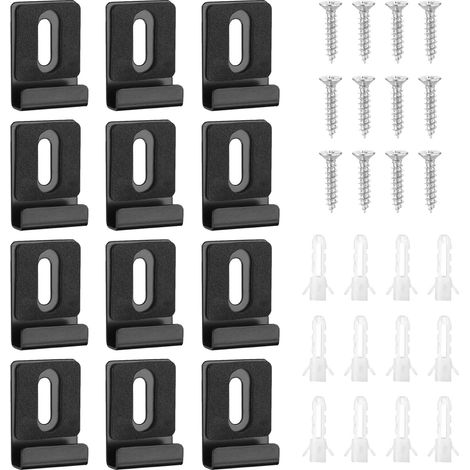 Apex 12er-pack Metall-spiegelbefestigungsclips Mit Schrauben Und Gummipads Für Rahmenlose Wandmontage