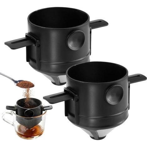 Apex 2 Wiederverwendbarer Kaffeefilter, Permanent-kaffeefilter, Papierloser, Faltbarer Filter, Kegelförmiger Kaffeefilter, Wiederverwendbarer Edelstahl-kaffeefilter Für Camping, Reisen, Büro Und Zuhau