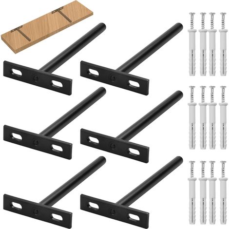 Apex 6er-pack Unsichtbare Regalhalterungen, 128 Mm/5 Zoll, Unsichtbare Regalträger, Wandregalhalterung, Unsichtbare Wandregalbefestigung, Unsichtbare Wandregalbefestigung