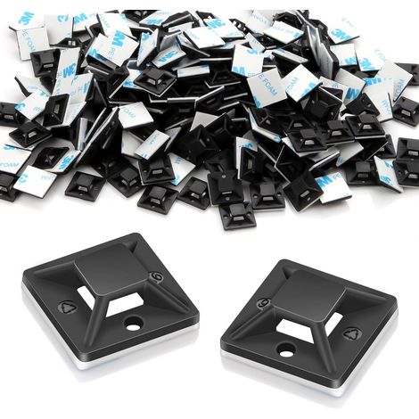 Apex 3m Klebe-kabelbinder-befestigungshalterung, 20 X 20 Mm, Schwarzer Kunststoff, 240er-packung Zur Organisation Von Elektrokabeln