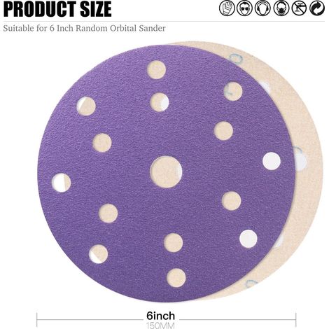 Apex Packung Mit 50 — 150 Mm Schleifscheiben, Körnung 120 — 15-loch-rundperforation Geeignet Für Autolack, Holz Und Metall.
