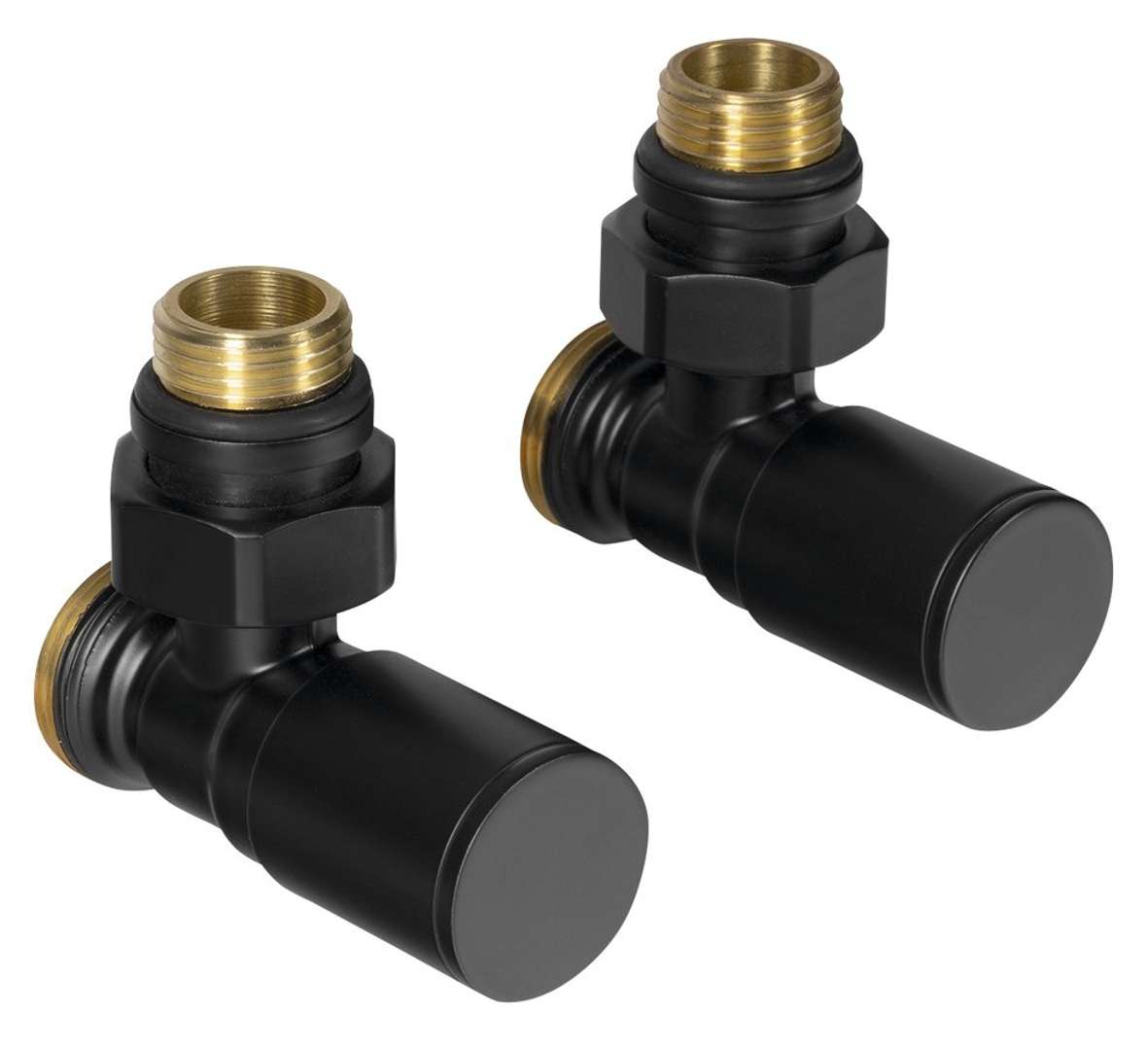 Aqualine C-start - Ventil-anschlussset, Eckverbindung, Mattschwarz Sc237b
