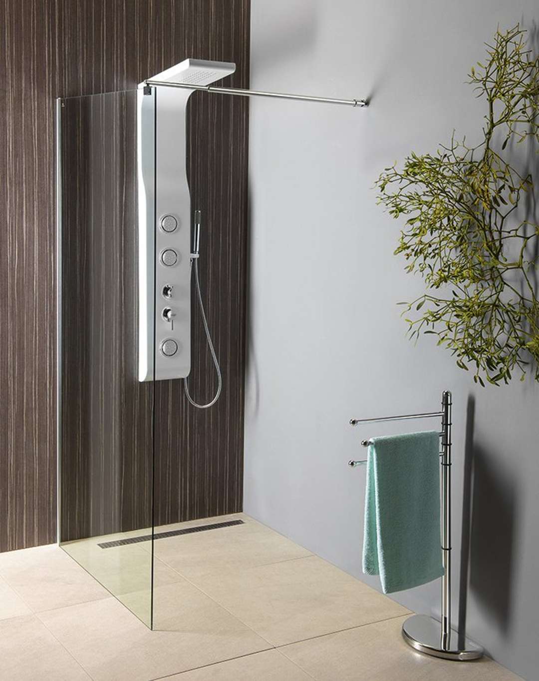 Aqualine - Duschwand Walk-in 120x190 Cm, Klarglas Wi121