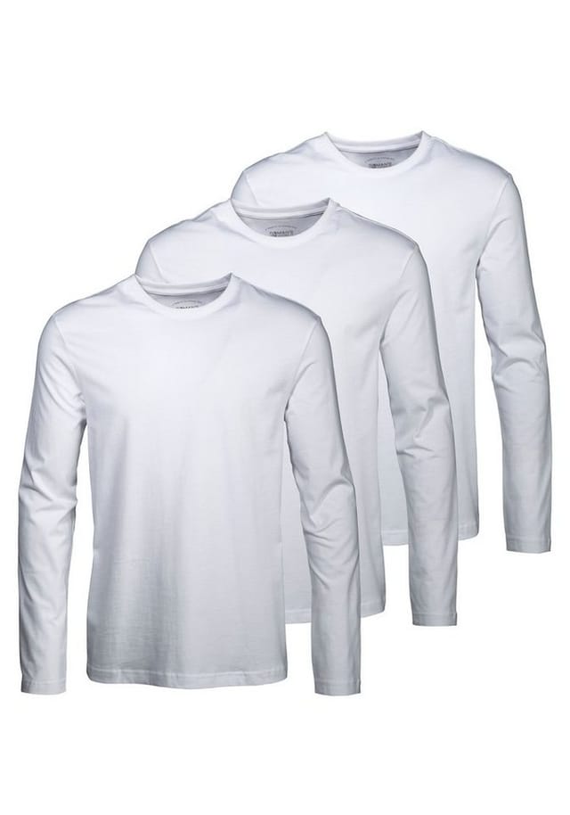 Man's World Langarmshirt neue Farbe ! (3er-Pack) Langarm, unifarben, aus Baumwolle, im 3er-Pack