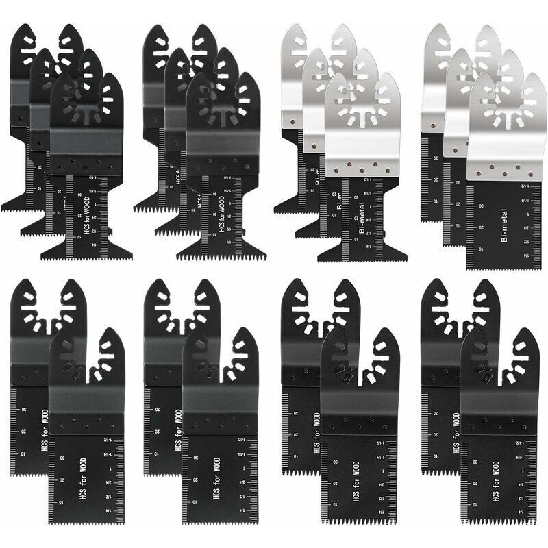 Set Aus 20 Oszillierenden Sägeblättern Für Holz Und Metall – Kohlenstoffstahl – Kompatibel Mit Multifunktionswerkzeugen – Präziser Und Schneller Schnitt