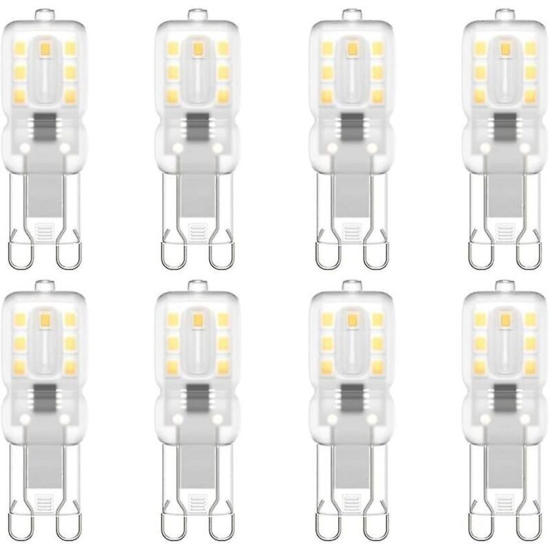 8er-pack Led-g9-lampen. G9 Led 220 V Naturweiß 4000 K 3 W Entspricht Halogen 30 W [energieeffizienzklasse E]