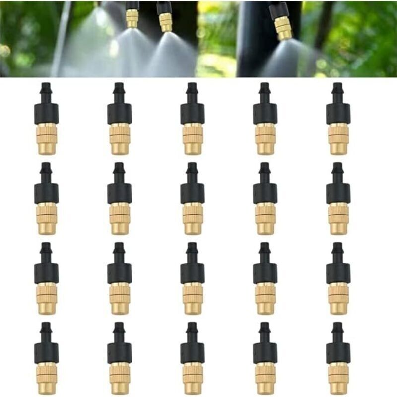 20 Stück Messing-spritzdüsen. Einstellbarer Automatischer Tropfsprüher. Rostfrei. Abnehmbar. Diy-bewässerungssystem Für Garten Und Gewächshaus
