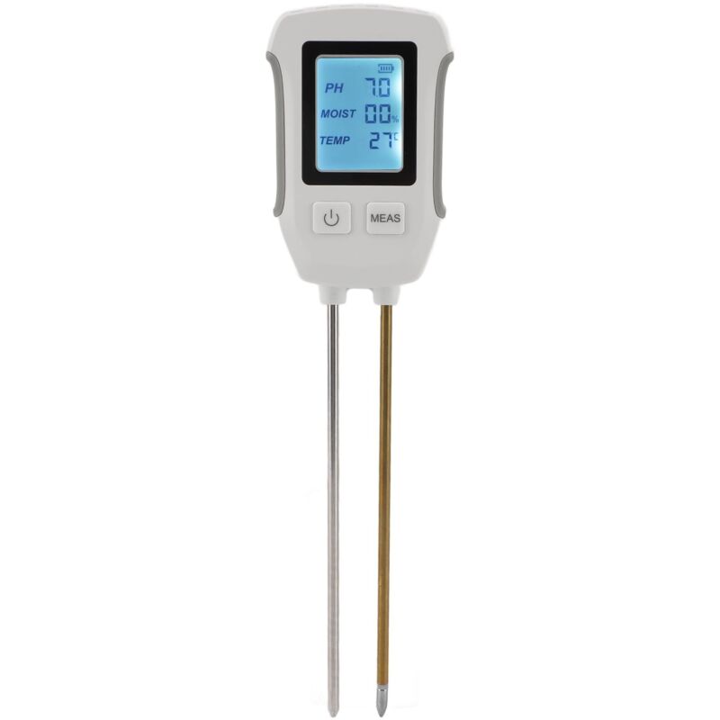 Boden-ph-meter, Bodenfeuchtigkeitsmesser Mit Digitaler Anzeige Und Doppelsonde, Hochpräziser Boden-ph-meter Für Gartenarbeit Und Landwirtschaft (25,2 X 6,1 Cm)