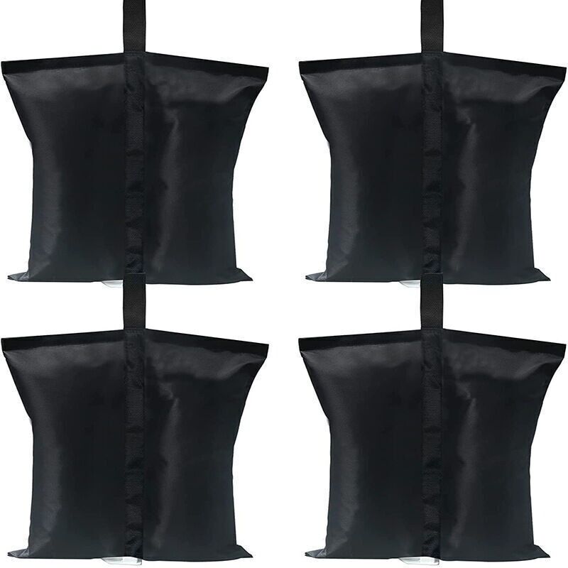 Satz Von 4 Industriellen Qualitäts-gewichtssäcken Für Faltzelte. Outdoor-faltzelt-bodengewichtssack Für Vier Ecken. Schwarz.
