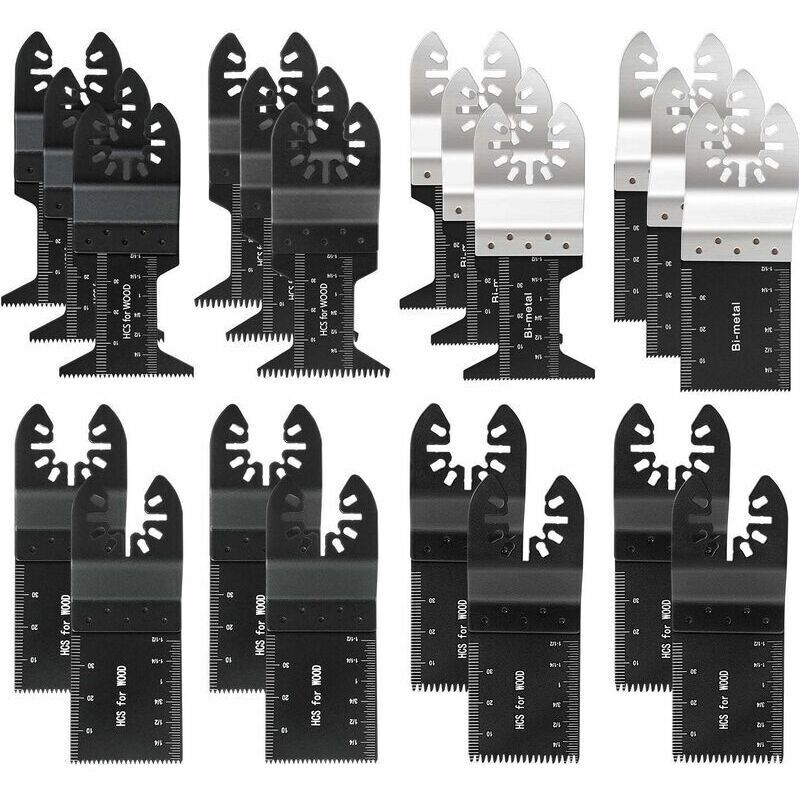 Satz Mit 20 Universellen Professionellen Oszillations-sägeblättern Für Multifunktionswerkzeuge Mit Schnellwechsel-system. Kompatibel Mit Fein Multimaster, Ryobi, Milwaukee, Bosch, Dremel, Dewalt, Rock