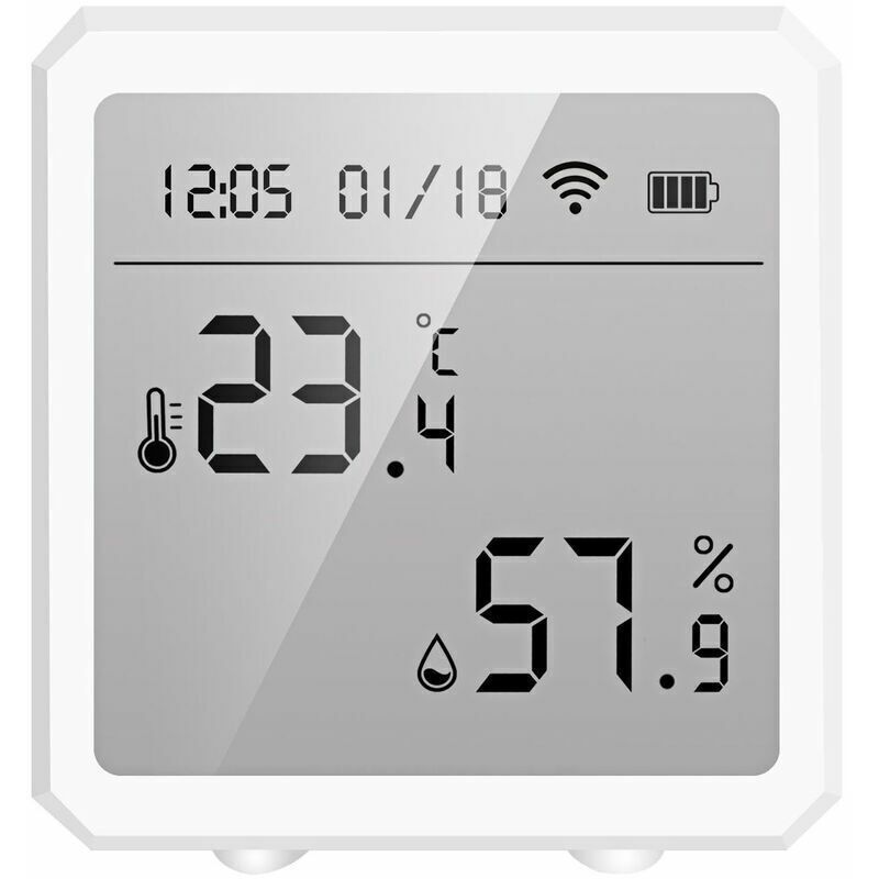 Wlan-temperatur- Und Luftfeuchtigkeitssensor Für Das Intelligente Zuhause, Innenthermometer Mit Datumsanzeige, Digitaler Tuya-sensor