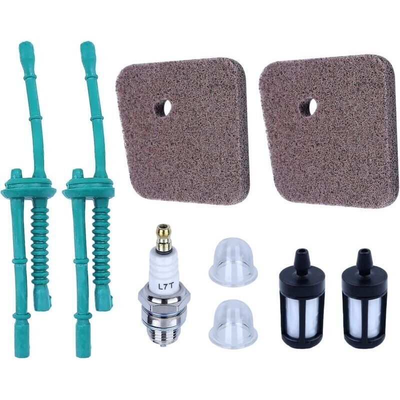 Luft- Und Kraftstofffiltersatz Für Stihl Fs38 Fs45 Fs55 Fs45c Fs55r Hs45 Usw. 9-in-1 Ersatzteile: Luftfilter + Kraftstofffilter + Kraftstoffleitung + Primerpumpe + Zündkerze