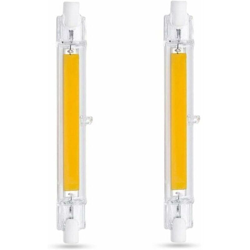 Led-r7s-glühbirne 118mm 10w Warmweiß 3000k. 1000lm. Entspricht R7s J118 Halogenlampe 80w 100w. Nicht Dimmbar. Schlanke Cob-led-r7s-birne 118mm Für Wandleuchte/stehlampe. 2er-pack [energieklasse