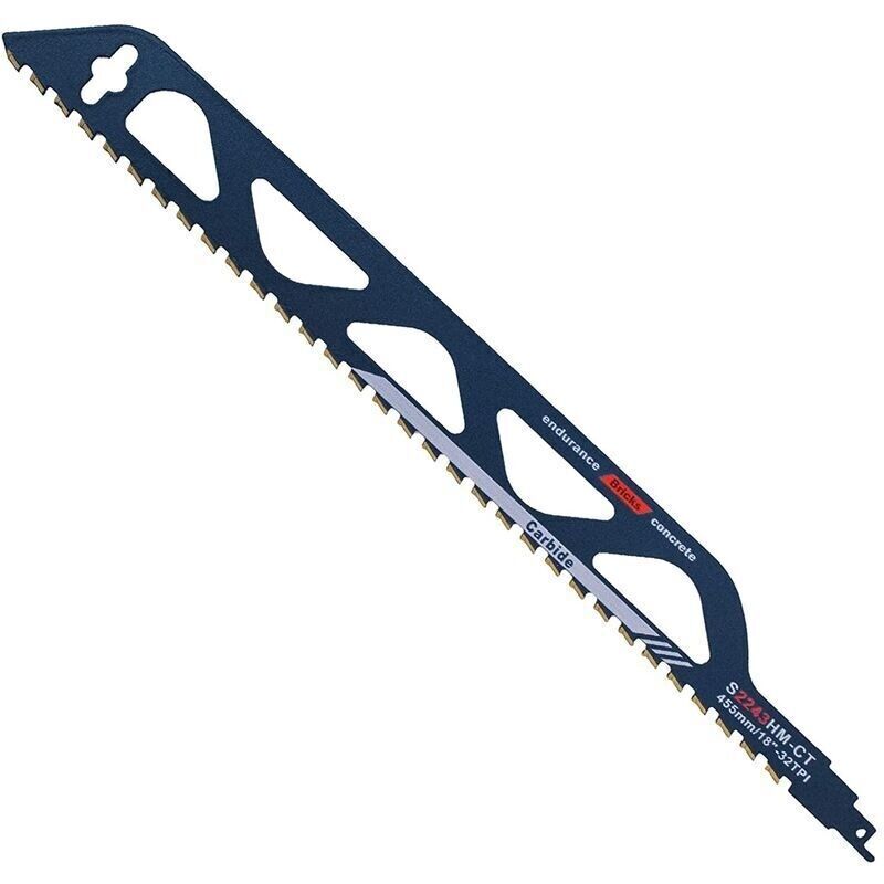 Säbelsägeblatt 455 Mm – Wolframkarbidstahl – Für Metall, Holz, Stein, Porenbeton, Ziegel Und Zement - S2243hm