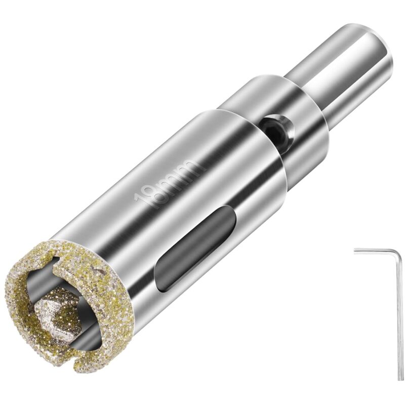 Scie Cloche Diamant 18 Mm, Diamantbohrkrone Mit Zentrierendem Führungsbohrer, Diamant-lochsäge Für Fliesen Mit Diamantbeschichteter Oberfläche Zum Schneiden Von Glas, Fliesen, Keramik, Marmor Und Kalk