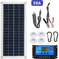 300w 12v 24v Solarpanel, Flexibles Monokristallines Solarmodul Mit Solarladeregler Für Boot, Wohnmobil, Campingauto Und Auto