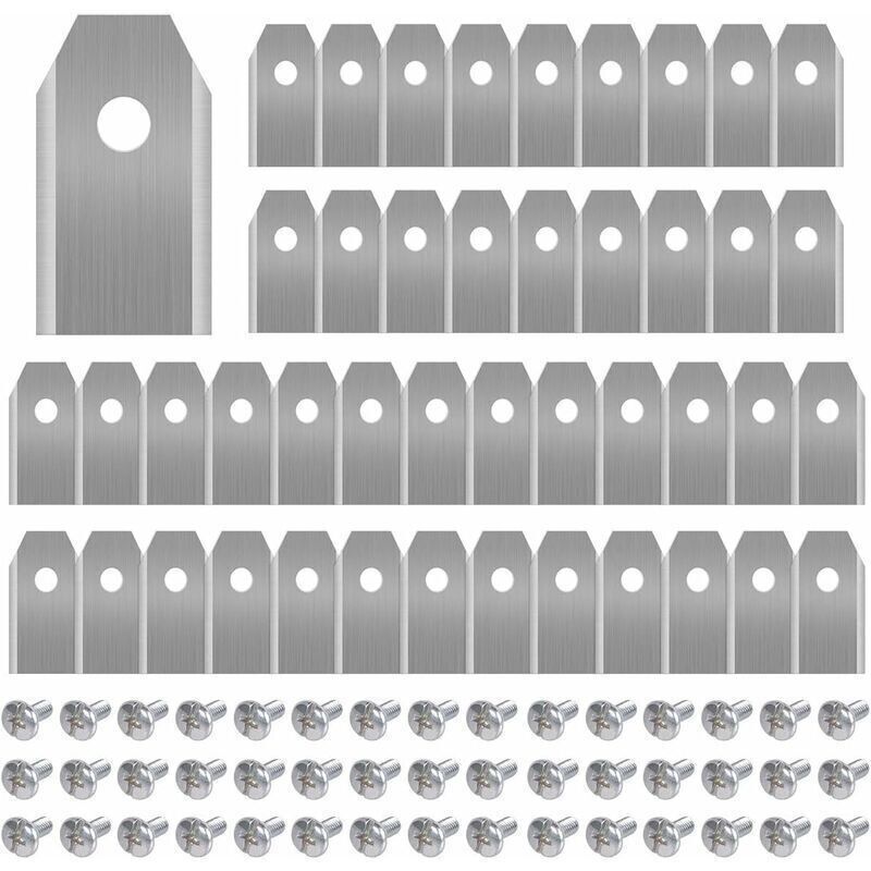 Ersatzklingen Aus Titan Für Husqvarna/automower/yardforce/gardena Rasenmäher. 45er-pack Rasenmäherklingen. Zubehör Für Rasenmäher Mit Schrauben. Robust (3 G / 0,75 Mm). Silber