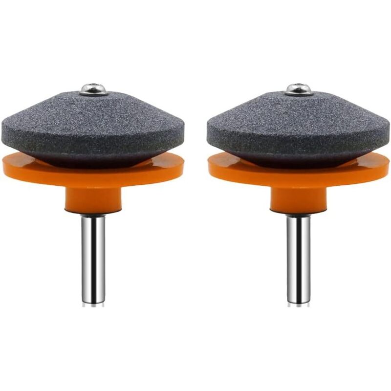 Set Aus 2 Universellen Rasenmäherklingenschärfen Für Elektrische Und Manuelle Bohrmaschinen, Orange