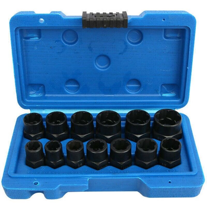 13-teiliges Set Sechskant-schraubenausdreher – Hochfester Chrom-molybdän-stahl – Für Beschädigte Muttern Und Schrauben 8-19mm - 13 Stück