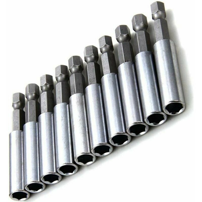 Satz Mit 10 Magnetischen Bits 1/4 – Chrom-vanadium-stahl (crv) – Für Schrauber Und Bohrmaschinen – Starke Magnete Für Schwer Zugängliche Stellen