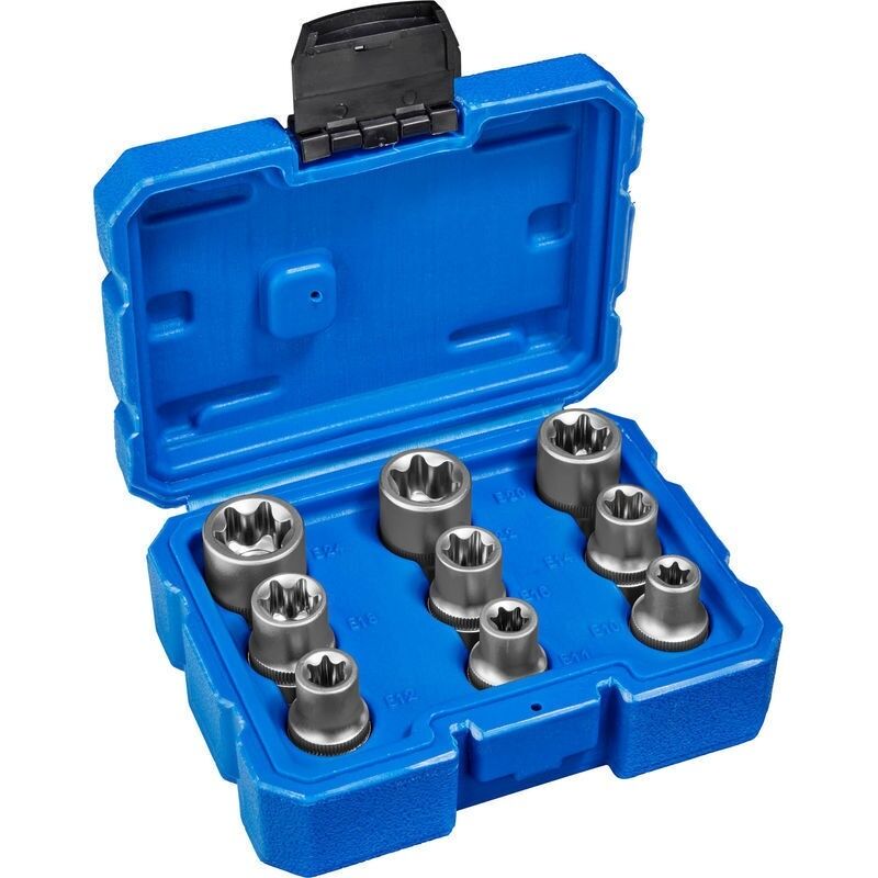 9-teiliges Werkzeugset Mit Weiblichen Torx-stecknüssen Aus Chrom-vanadium-stahl