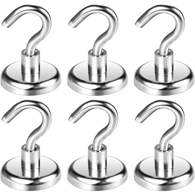 Magnetische Haken, 6 Stück Durchmesser 32mm Starke Schwere Neodym-magnethaken, Starke Magnethaken Für Küche, Bad Und Außenbereich