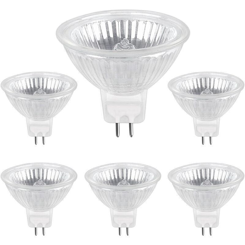 Halogenlampe Gu5.3 50w 12v, 800lm Warmweiß 2700k Dimmbar. Mr16-spotlampe. 6er-pack