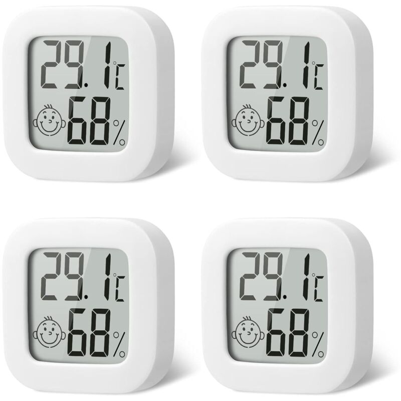 Innen-thermometer Und Hygrometer, 4 Stück Mini-digitale Innen-thermometer Und Hygrometer Mit Hoher Präzision, Temperatur- Und Feuchtigkeitsmonitor, Komfortniveau-anzeiger Für Zuhause Und Büro