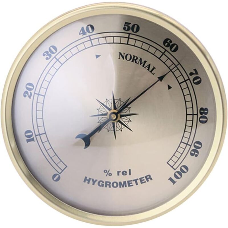 Innen-hygrometer Feuchtigkeitssensor Monitor Detektor Messungen, Hygrometer Anzeige 90mm Rund Gold Mechanisches Hygrometer Zur Wandbefestigung Für Innen- Und Außenbereich